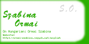 szabina ormai business card